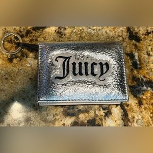 Juicy couture metallic silver sherpa wallet